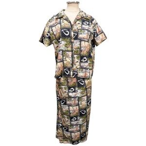 Hilo Hattie Hawaiian Skirt Set Size Large